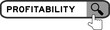 © bankrx - Search banner in word profitability with hand over magnifier icon on white background
