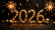 © kayal - Sparkling Black and Gold Background for Happy New Year 2026 Celebration