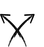 An old, isolated Chinese calligraphy word in black ink on white paper, presented as a closeup illustration