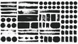 © Maya - Collection of various black brushstrokes and blotches in different shapes on a white background