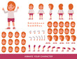© yindee - Kid wear white shirt character vector illustration design. Create your own pose.