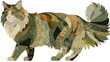© Olga - A cat crafted from various quilt fabrics adorns its back and sides, as shown in this photo
