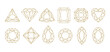 © Ilonka eva - Gemstone Outline Icons Set in Gold Line Style. Minimal Geometric Diamond Cut Shapes diamond, heart, oval, pear, round square cuts for jewelry design, branding, packaging,logos, digital graphics.Vector