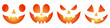 © Slava - Spooky creepy pumpkins cut. halloween smiley faces. Jack O Lantern Face Halloween Pumpkin Icon Collection. Set of Halloween scary pumpkins cut. Icons of frightening facial expressions. An evil smile.
