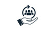 © MilioDerestd.co - Customer service icon representing care and support for a group of people.