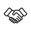 © IT'S ORA CF ID: #078 - Black outline handshake icon symbolizes agreement on a crisp white background