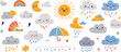 © chhaifunnahar - Cute cartoon weather pattern sky elements