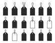 © Baxia - Collection of various rectangular tags with strings, mostly black & white