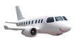 © Pankaj Kumar - White airplane 3d rendering isolated on transparent background. Cartoon plastic style icon