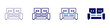 © Blockfine - Sofa bunk icon in 4 different styles. Thin Line, Line, Bold Line, Duotone. Duotone style. Editable stroke