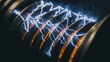 © CreativeIMGIdeas - Close-up image captures a mesmerizing display of electrical energy coursing through a coiled structure, creating a captivating visual of the power of technology.