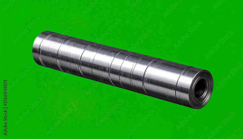 Horizontal Circular Ridges Metal cylinder with circular ridges, laid horizontally on a vibrant ...