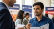 © N7 - Indian university student interacting with professionals at career event — highlighting curiosity, preparation, and opportunity