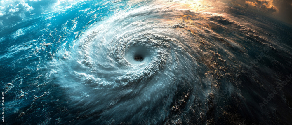 Satellite image of a hurricane over land, view from space Suitable for ...