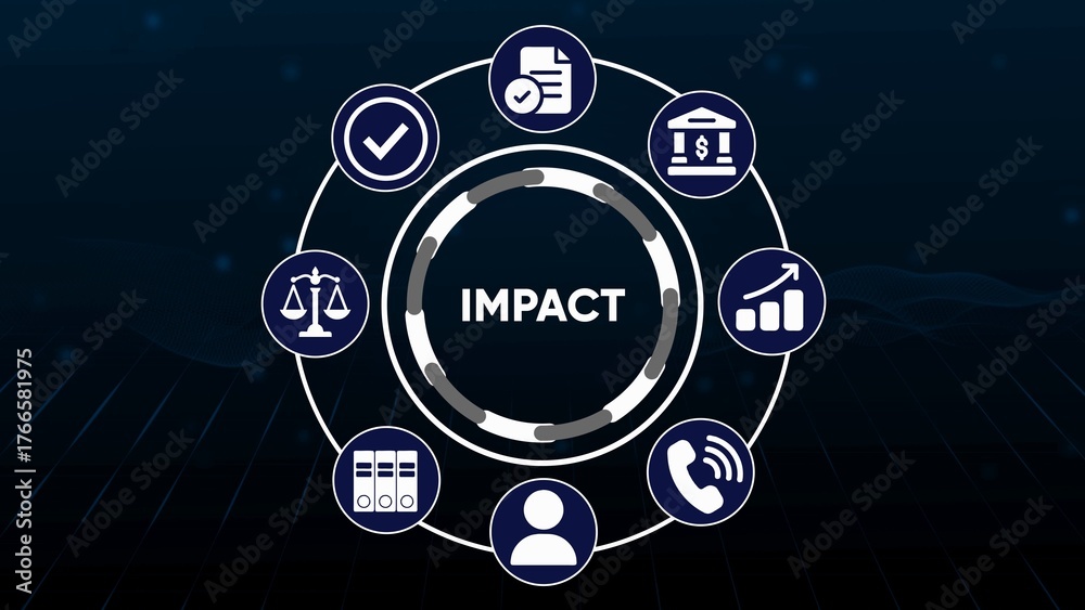 Circular diagram with icons representing business and legal concepts ...