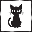 © Shahriar - Detailed Black Cat Silhouette Seated Against a Clean Transparent Backdrop