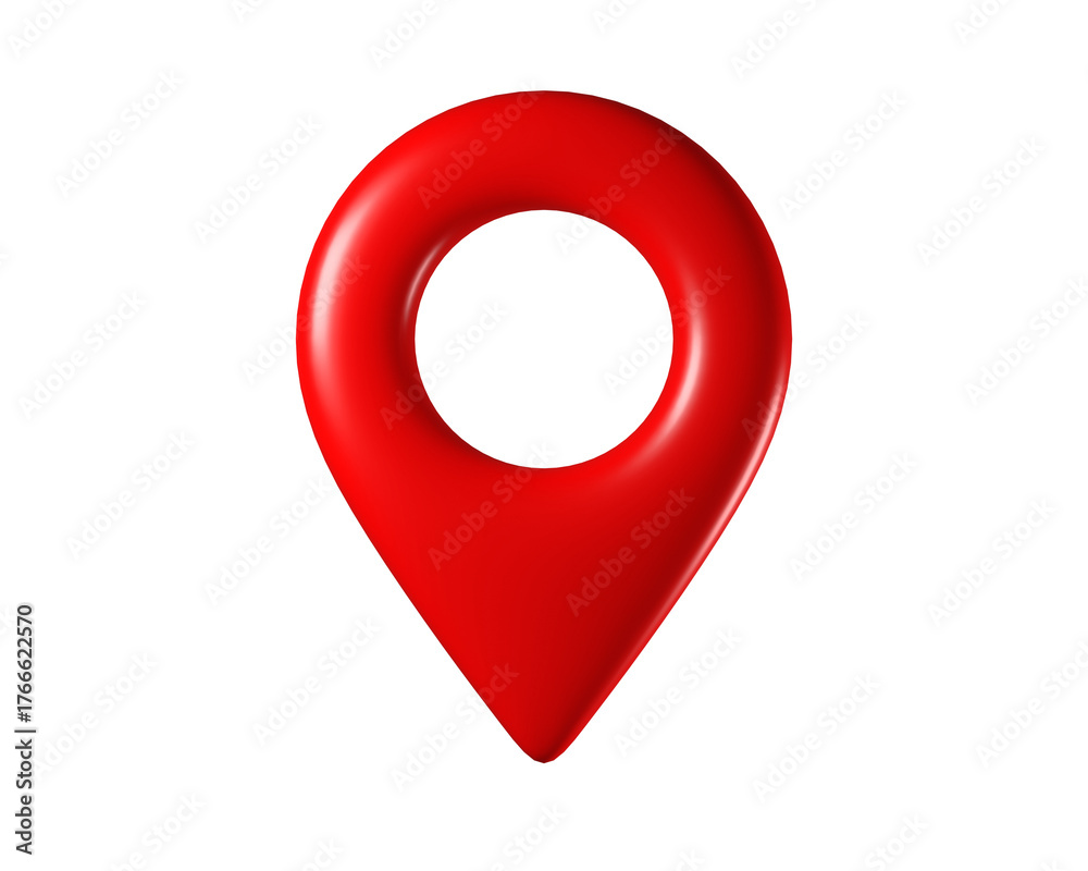 3d Red Map Pin and Geolocation Marker for Navigation Apps, Maps, GPS ...