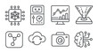 © Hanna - Technology and data icons: ai, graphs, cloud, camera, neural network conceptual imagery