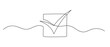 © Elena - Checkmark in square one line illustration. Hand drawn vector continuous icon isolated on white background.