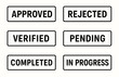 © 4zevar - Status labels: approved, rejected, verified, pending, completed, in progress