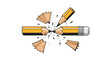 © Bening - Broken pencil in the middle with pencil shavings flying around it