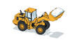 © Maureen - Yellow isometric front loader with snow load on white background