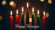 © Shafia - Happy kwanzaa celebration with kinara candles and bokeh lights background