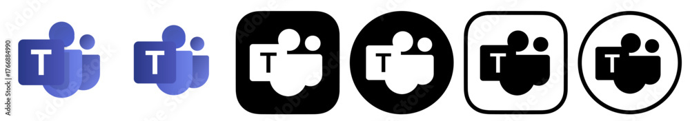 Teams Logo Icon Set Vector Illustration Stock Vector | Adobe Stock