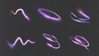 © MAKSYM - Glowing purple swirls, rings, and arcs with glow effects on a transparent background. Suitable for magical and energetic animations, game interfaces, fantasy effects, and light visualization in design