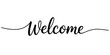 © Digital Illustration - Elegant continuous one line drawing of the word welcome in a script font vector