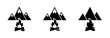 © liubomir118809 - Mountain and Campfire Symbol Set Represented with Pixelated and Smooth Geometric Designs