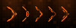© marruu - Hud vector graphics set for futuristic display design. Orange arrow element for digital interface. Abstract shapes for technology background.