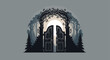 © Barirotul - Enchanted forest entrance with an open gate, beckoning a journey into a magical world, where fantasy meets reality, an invitation to adventure and wonder