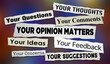 © iQoncept - Your Opinion Counts News Headlines Suggestion Feedback Ideas Matter 3d Illustration