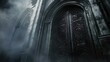 © krismicrostoker - A black door with a large arch above it