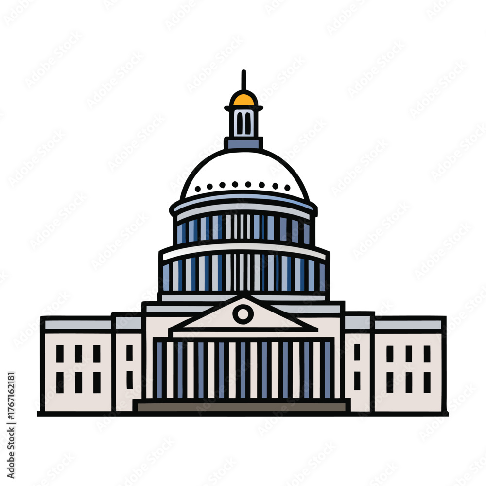 Political Image Building The United States Capitol Hill Building stands as a symbol of democracy, housing Congress with ...