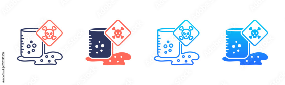 Chemical Spill Icon Pack In Multiple Styles Stock Vector | Adobe Stock