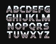 © MDSAIDUR - Stylish Alphabet Design in Geometric Font on Black Background