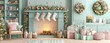 © Chanisa - Cozy living room adornment for a festive, cheerful holiday spirit.