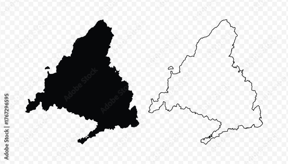 Scribble sketch style vector illustration of the Madrid autonomous ...