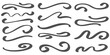© Chorna_L - Swoosh lines. Vector swash underlines. Hand-drawn brush stroke on white background. Vintage wavy shapes. Squiggly flourishes and doodle curved decorative design elements