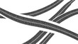 © georgejosh - Abstract vector illustration of tire tracks, showcasing the concept of movement, transportation, and travel across a white background with a dynamic visual appeal.