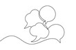 © Habiza19721 - Speech bubble design continuous one line drawing isolate outline minimalist vector illustration