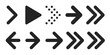 © Qadri - Set of simple arrow icons black vector glyphs for navigation and direction isolated on white background
