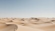© grez - Serene Desert Landscape with Rolling Sand Dunes under a Clear Sky.