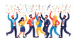 © Cora - Business Team Celebrating Success With Joy, Triumph, and Vibrant Confetti Showering