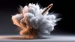 © Nataliia_Trushchenko - Bullet emerging from explosive cloud of smoke and dust, creating dynamic visual impact, showcasing motion and energy in a dramatic scene with contrasting light and shadow effects