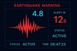 © Chanoknan - Earthquake Warning Graphic with Magnitude, Alert Countdown, and Status Display for Emergency Use