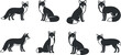 © vadymstock - A set of cute stylized fox illustrations in various poses and expressions.