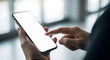 © BetterPNGHere - Man using smartphone with blank screen for application or website mockups
